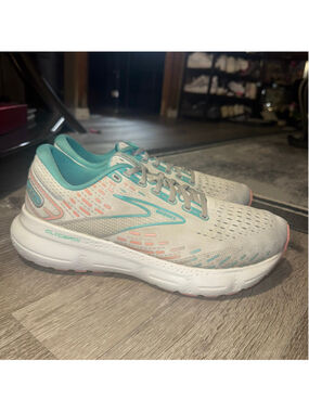 Women's Brooks Glycerin 20 Athletic Shoes Size 10 White Teal